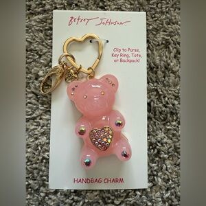 Pink Bear Keychain Charm
